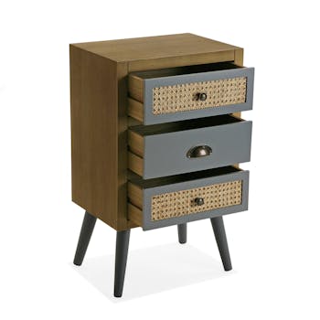Petit meuble de rangement bois cannage BURGOS
