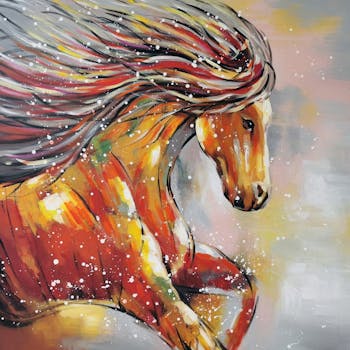 Tableau animaux cheval au galop