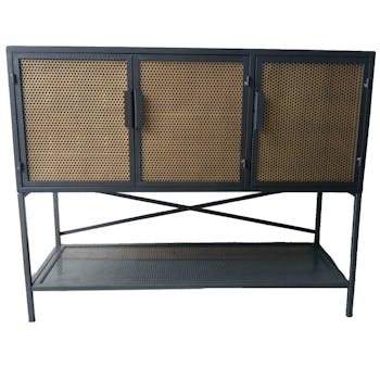 Meuble de rangement industriel 3 portes 1 plateau DANUBE