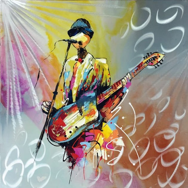 Tableau  musique  bassiste effet m tal Tableaux Toiles   Tableau  musique  bassiste effet m tal Tableaux Toiles