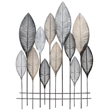 Décoration murale feuilles graphiques 3 couleurs