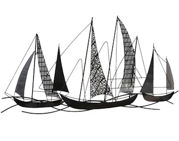 Décoration murale en métal régate teinte noire