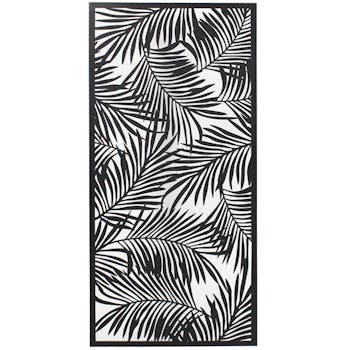 Tableau en métal noir feuilles de palmier