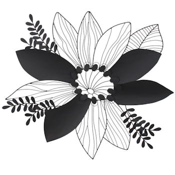 Décoration murale en métal fleur noire