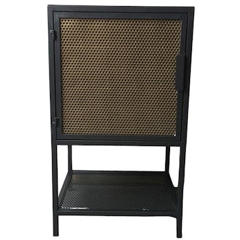 Petit meuble de rangement industriel noir or DANUBE