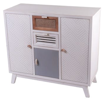 Petit buffet blanc patchwork ETRETAT