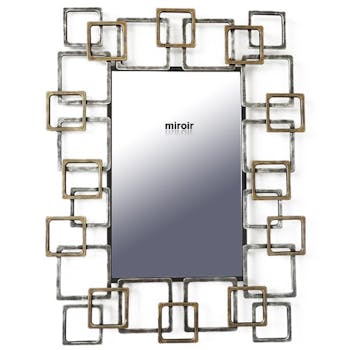 Miroir décoratif cadre rectangles enchevêtrés