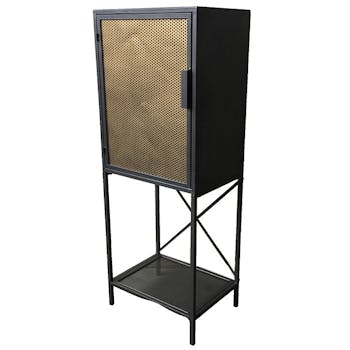 Petite colonne de rangement industrielle noir or DANUBE