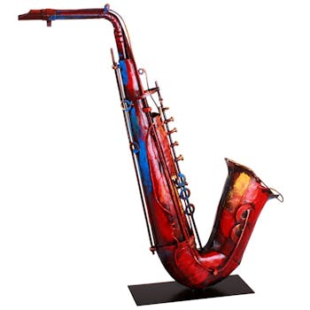 Objet déco salon saxophone métal peint
