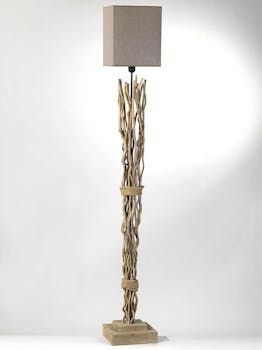 Lampadaire salon effet bois flotté