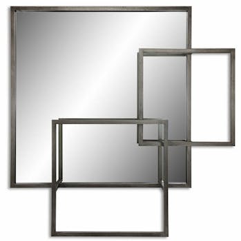 Miroir décoratif carré en volume