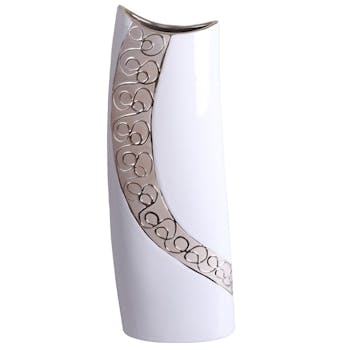 Vase blanc motif boucle