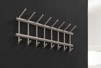 Portemanteau mural en métal 8 tubes en inox 16 crochets