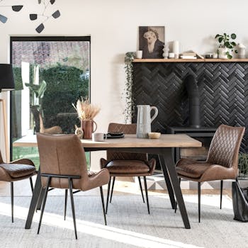 Table à manger rectangulaire bois recyclé 160 cm VITTORIA