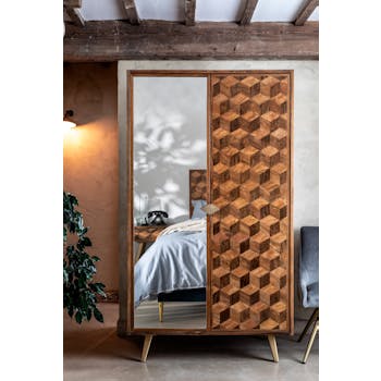 Armoire penderie bois et marqueterie SYRACUSE
