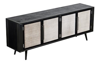 Meuble tv noir 4 portes NAPLES