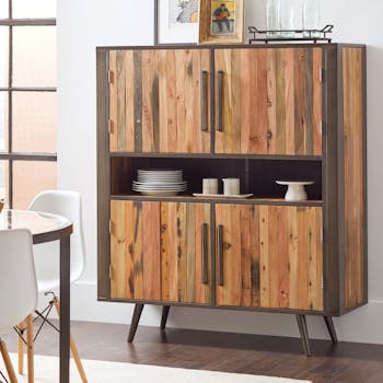 Buffet haut bois recyclé 4 portes SEATTLE