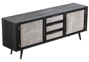 Grand buffet noir 2 portes NAPLES