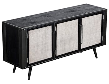 Meuble tv noir 3 portes NAPLES