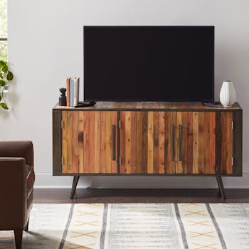 Meuble tv bois recyclé 3 portes SEATTLE
