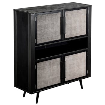 Buffet noir 4 portes NAPLES