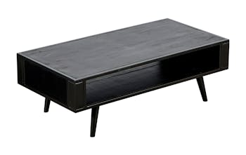 Table basse noire double plateau NAPLES