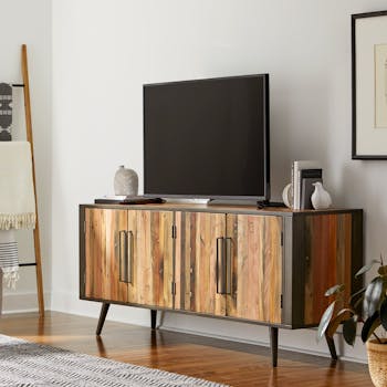 Meuble tv bois recyclé 4 portes SEATTLE