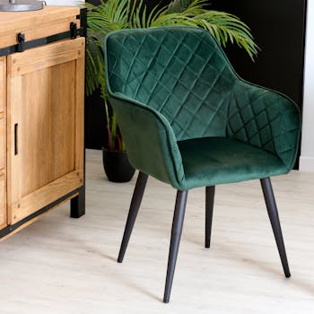Fauteuil velours vert MALMOE