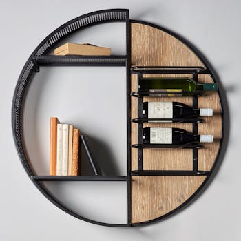 Porte-bouteilles mural avec étagères GAND