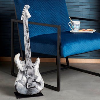 Objet déco à poser guitare argent
