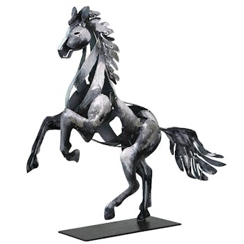 Objet déco à poser cheval argent