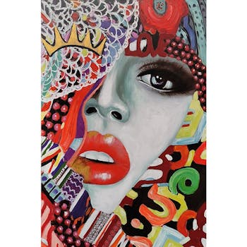Tableau de femme visage coloré 80x120