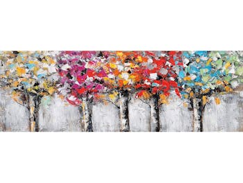 Tableau forêt arbres colorés 50x150