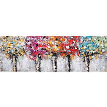 Tableau forêt arbres colorés 50x150