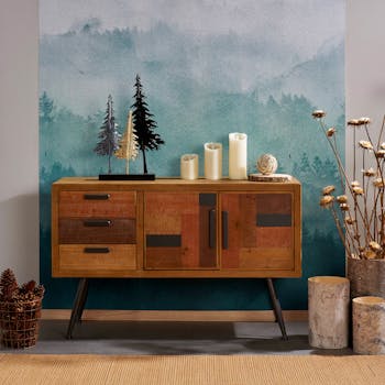 Buffet en bois de sapin brut MALANG