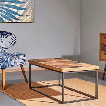 Table basse bois de sapin brut MALANG