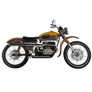 Décoration murale en métal moto jaune