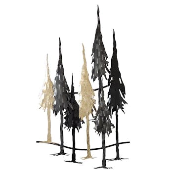 Décoration murale en métal foret noir, or, argent 37,5 cm