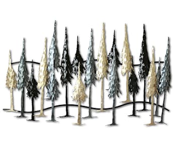 Décoration murale en métal foret noir, or, argent 100 cm