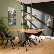 Table carrée bois massif pied mikado 150 cm MELBOURNE