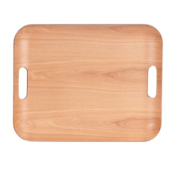 Plateau naturel rectangle à poignées