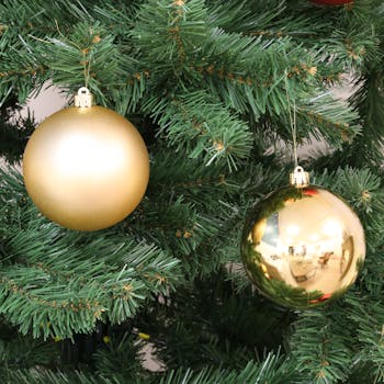 Boite de 4 boules de Noël dorées assorties