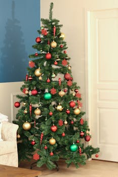 Sapin de Noël vert artificiel H215cm