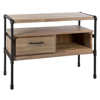 Console industrielle bois d'acacia métal PATTAYA