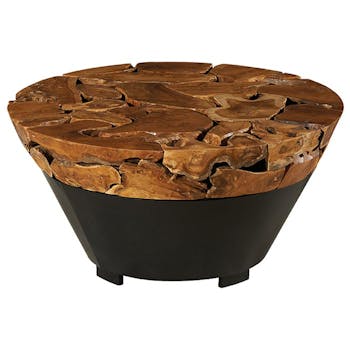 Table basse ronde racine de teck métal CANADA
