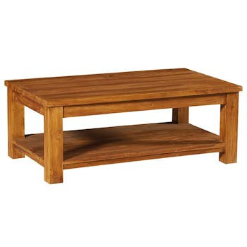 Table basse double plateau teck massif brossé RIO