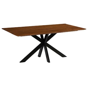 Table pied central bois recyclé teck 180 cm BARBADE