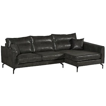 Canapé d'angle gris (retour droit) EPIKA