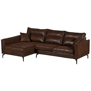 Canapé d'angle havane (retour gauche) EPIKA