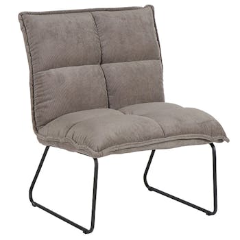 Fauteuil moderne en velours taupe MALMOE
